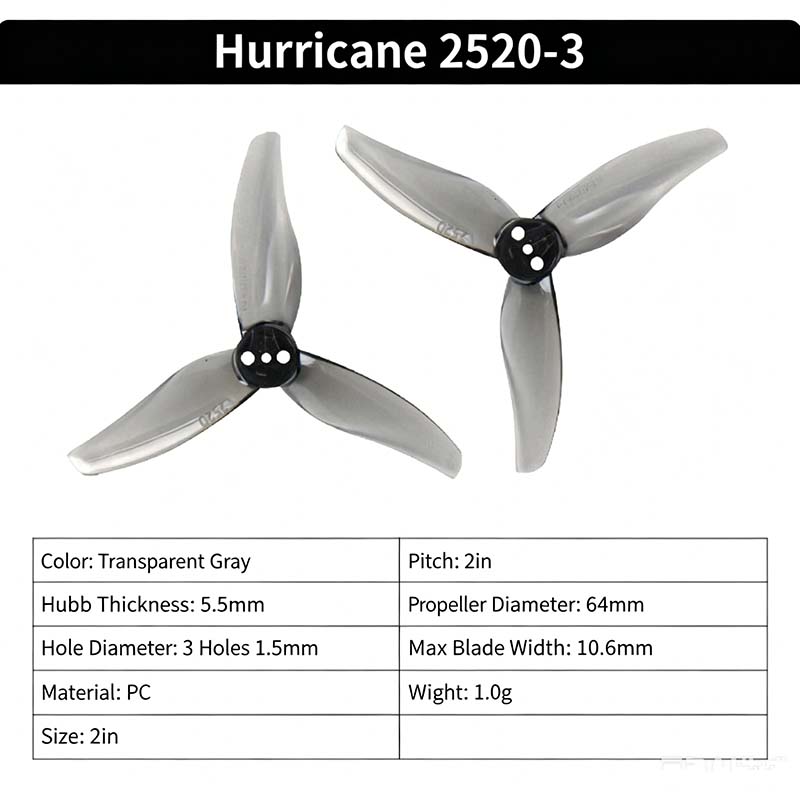Elica Gemfan Hurricane 2520-3  - Fpv Drone Propeller recensione e prezzo
