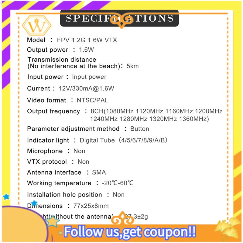 A01K-FPV 1.2G 1.3G 1.6W VTX+An - Fpv Drone Transmitter recensione e prezzo